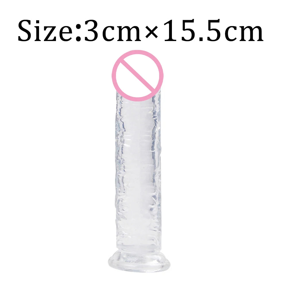 Realistic Dildo Adult Toys Transparent Dildo Suction Cup Jelly Women Erotic Sex Toys Soft Clitori Vaginal Masturbators Penis