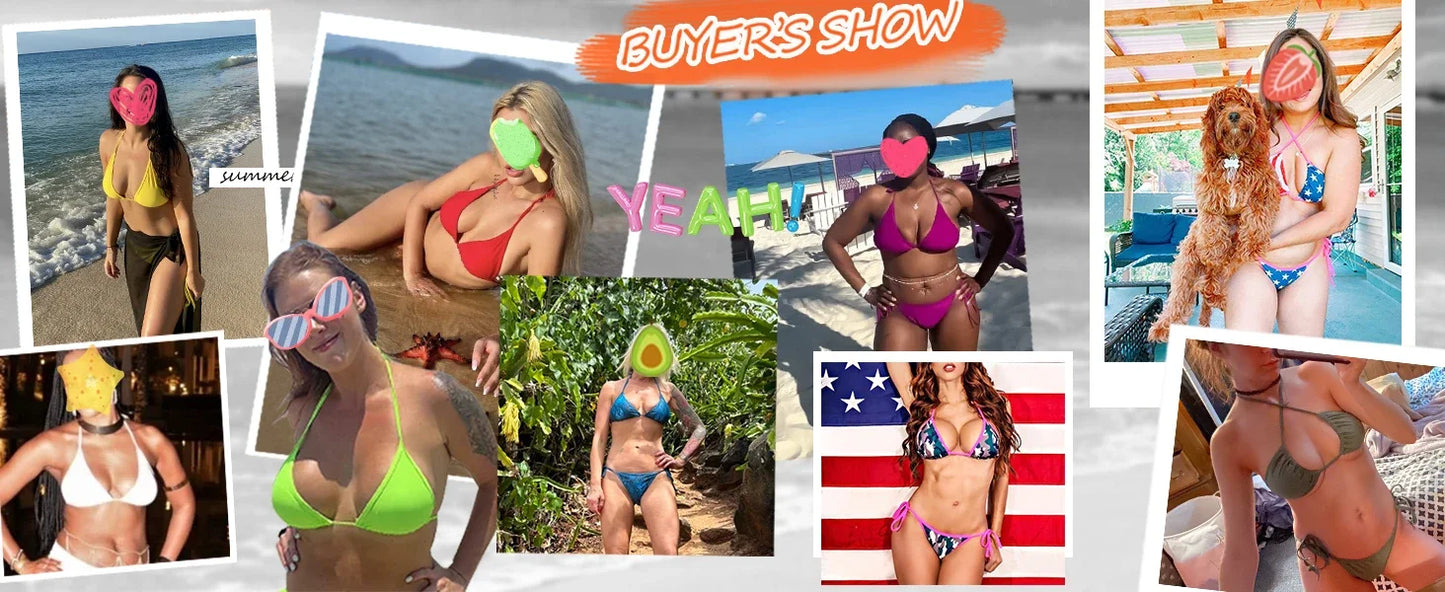 Women's Swimsuit and Bikinis Sets Solid Trendy Swimwear Stylish Sexy Woman Swimsuits Holiday Summer Beach Essentials