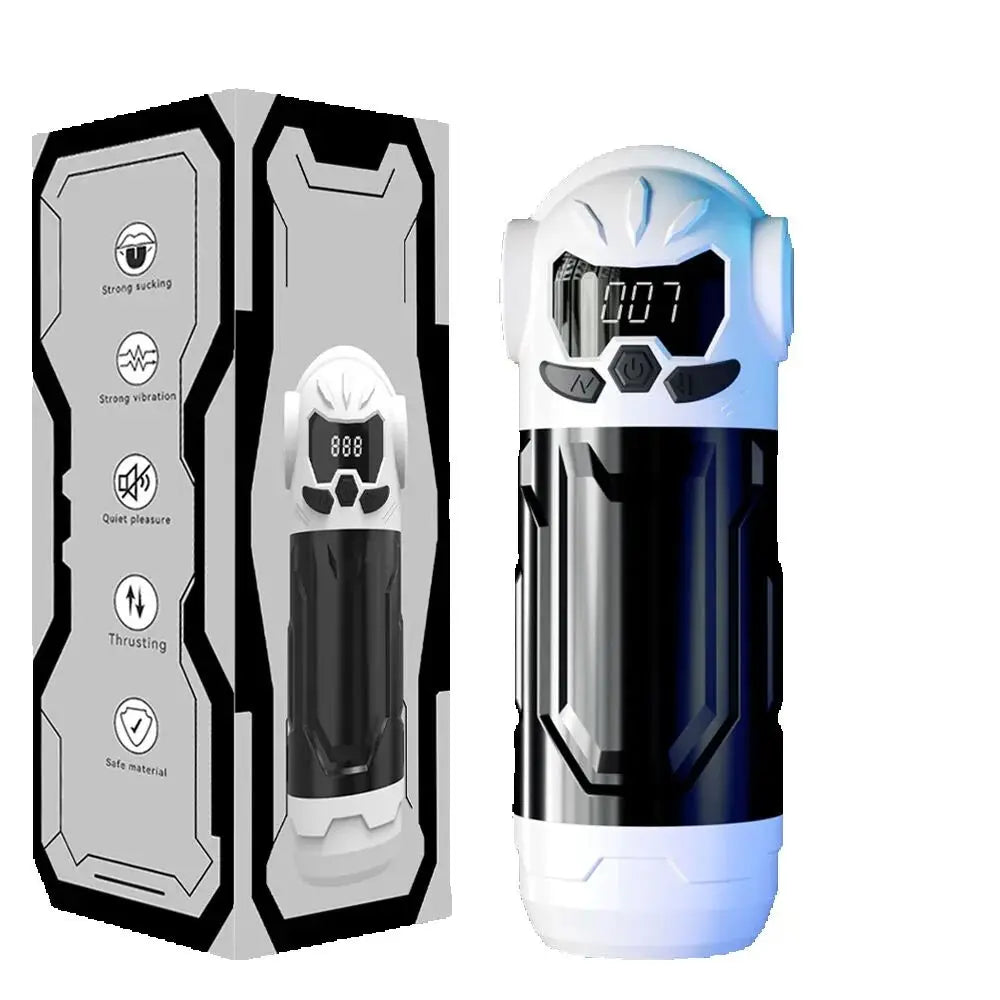 Masturbator Adult Sex Toys for Men 3 in 1 Automatic Thrusting Sucking Vibration Mode Blowjob Simulated Vagina Male Sex Supplies