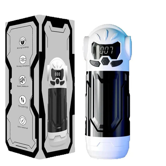Masturbator Adult Sex Toys for Men 3 in 1 Automatic Thrusting Sucking Vibration Mode Blowjob Simulated Vagina Male Sex Supplies
