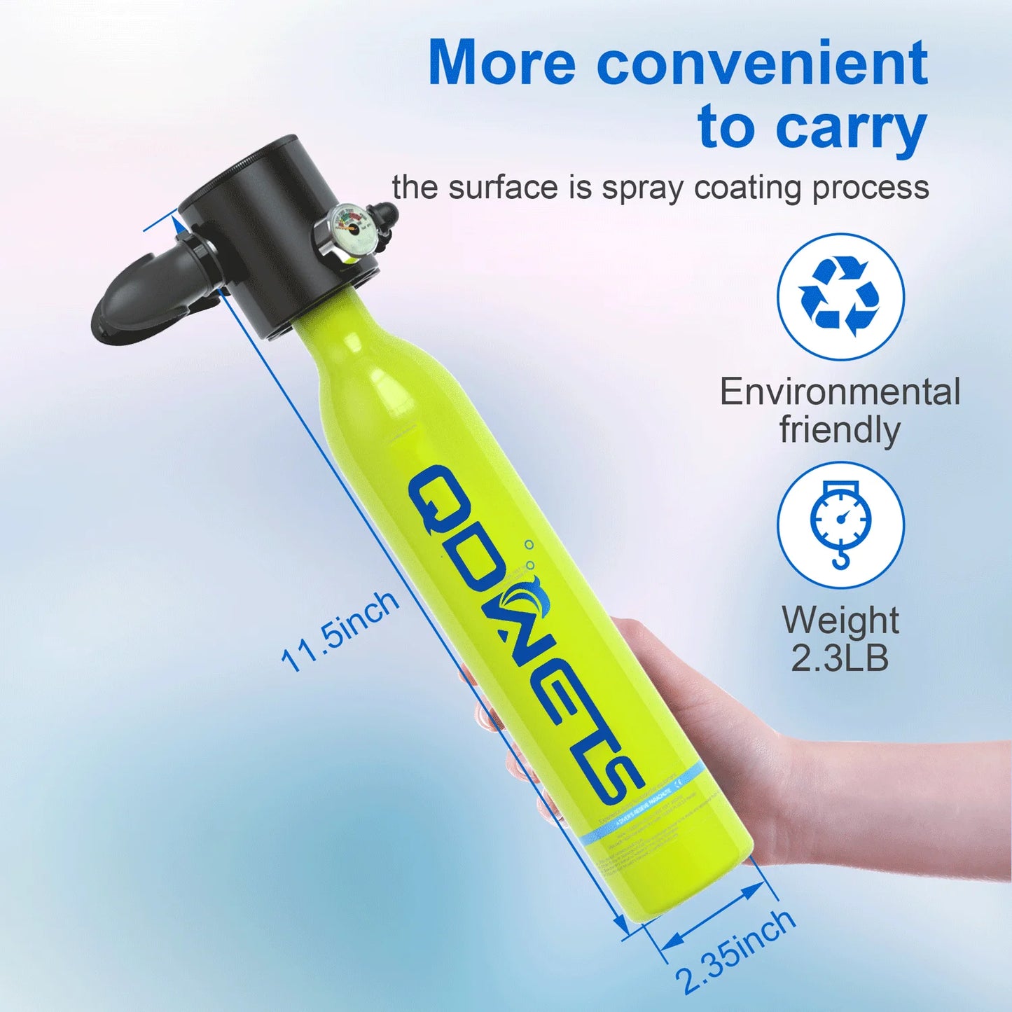 0.5L Mini Scuba Dive Tank,  with 5-10 Minutes of Backup Air, Mini Scuba Dive Cylinder &  Scuba Diving Oxygen Tank with Hand Pump