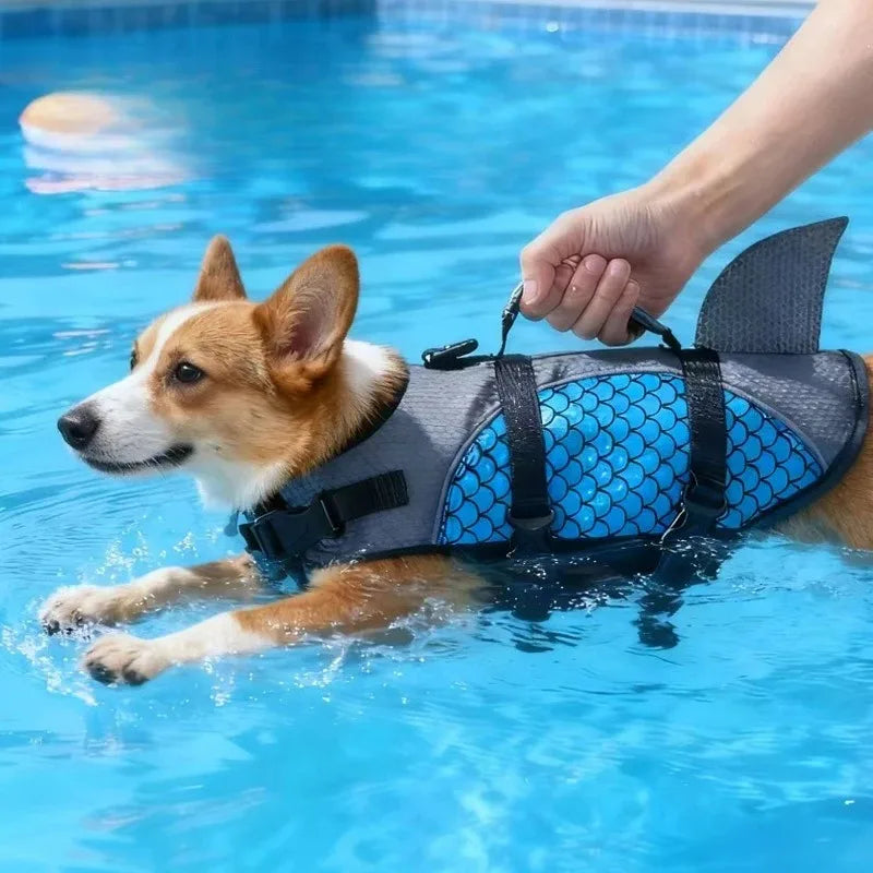 Dog Life Jacket Tear Resistant Dog Life Vest with Rescue Handle Pet Safety Swimsuit Small and Medium-sized Dog Life Jacket