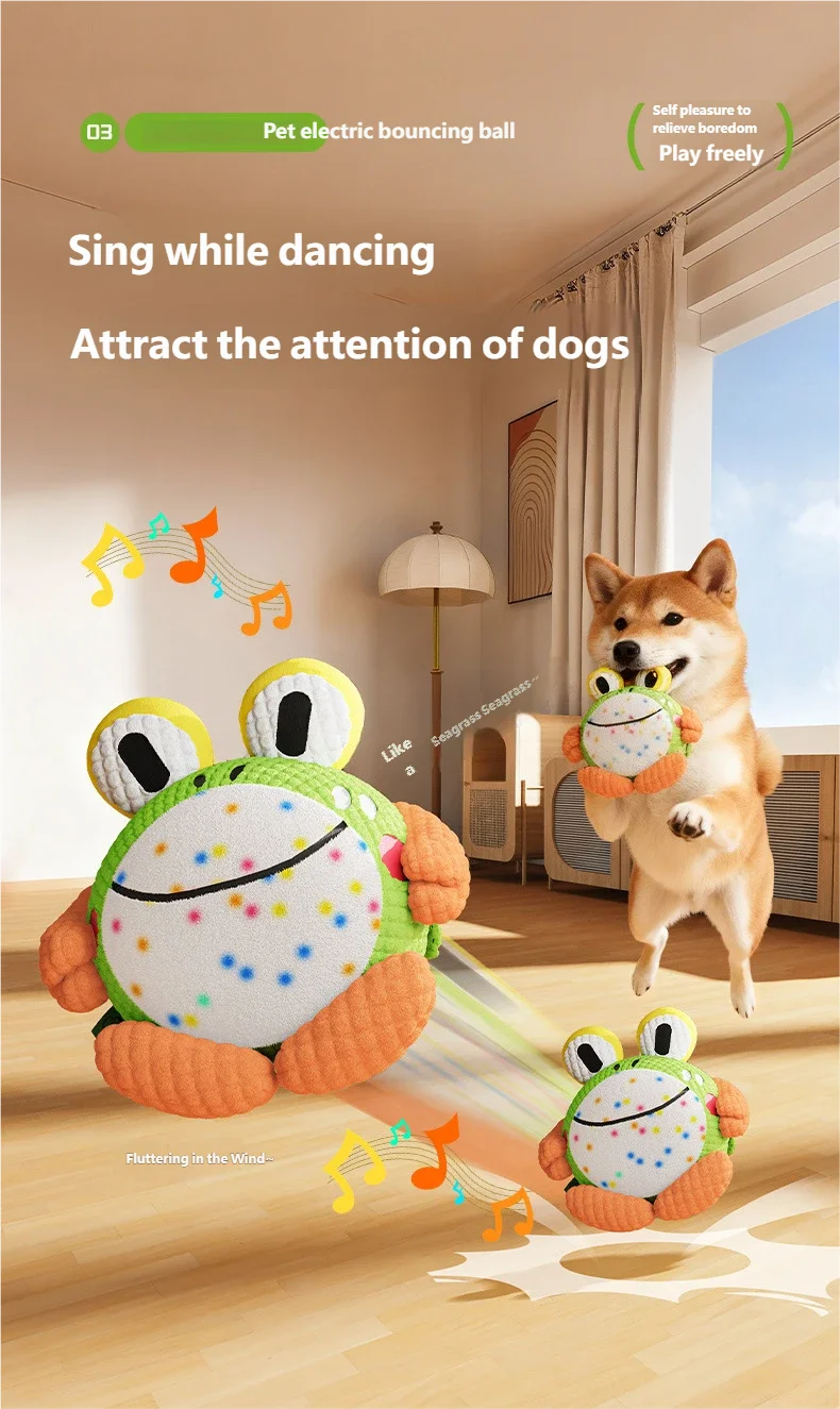 Dog toys, electric bouncing ball, pet self congratulation, relief, magic instrument, sound making, puppies, molars, bite resista