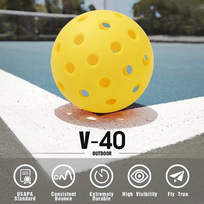 12pcs Indoor Pickleball Balls 40 Holes Colorful and Durable Pickleballs 72mm Training Ball Practice Entertainment Pickleball