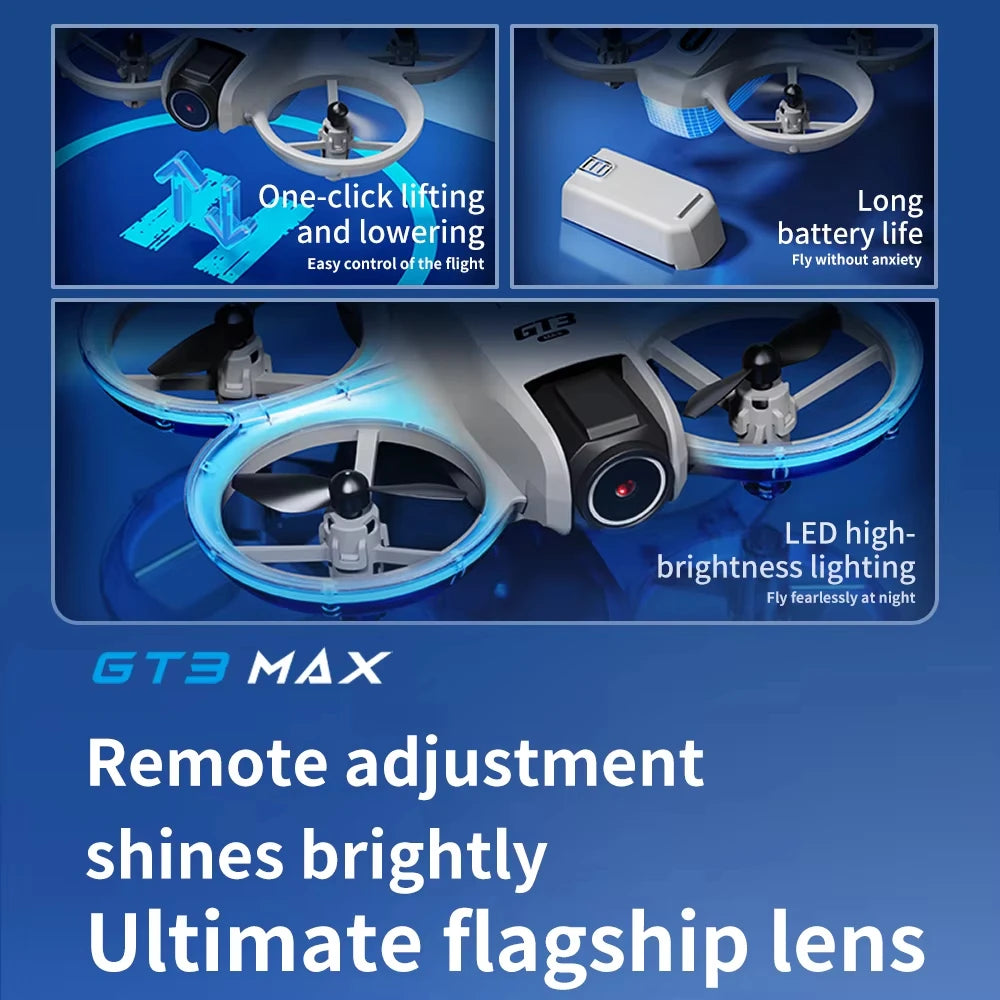 NEW GT3 GPS Drone with 8K HD Dual Cameras 180° FPV 5G WIFI Brushless Motors Intelligence Obstacle Avoidance Foldable Quadcopters