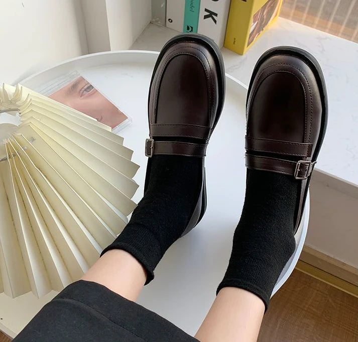 Shoes For Women Black Woman Pumps Low Heel Elegant Loafers Luxury Leather Casual Round Toe Stylish L Vacation Popular 39 On Sale
