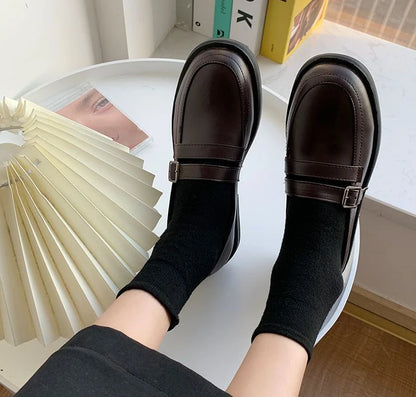 Shoes For Women Black Woman Pumps Low Heel Elegant Loafers Luxury Leather Casual Round Toe Stylish L Vacation Popular 39 On Sale
