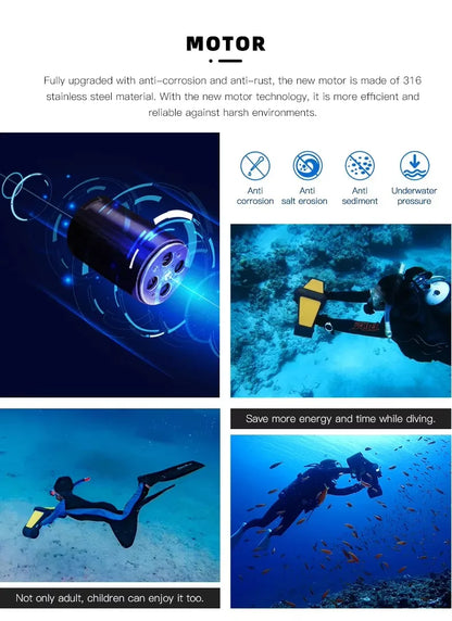 New Version ABS Material Electric Sea Scooter Fashionable Underwater Dual Propeller for Water Sports Wholesale