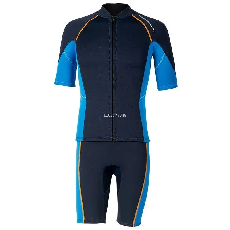 1.5MM Wetsuits for Mens Womens Front Zip Diving Suits Neoprene Short Sleeve Wet Suit for Surfing Diving Swimming Snorkeling