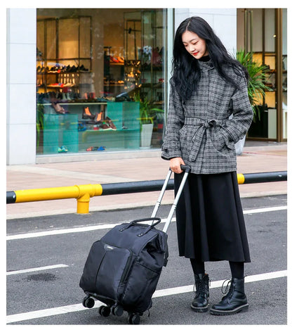 Wheeled bag for travel trolley bags Women travel backpack with wheels Oxford large capacity Travel Rolling Luggage Suitcase Bag