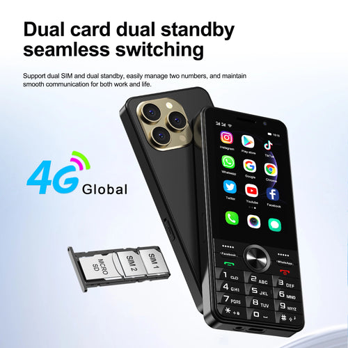 2025 New 4G Network Android Smart Phone 3.5" Screen 2 SIM Dual Camera Android 8.1 2+16GB WIFI GPS Play Store Mobile Phone Type-C