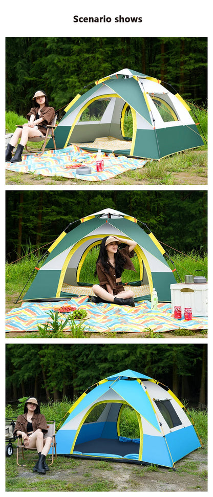 Tienda De Acampar Automatic Camping Tent 2-4 Person Family Tent Portable Backpacking Fully Automatic Tent For Hiking Travel