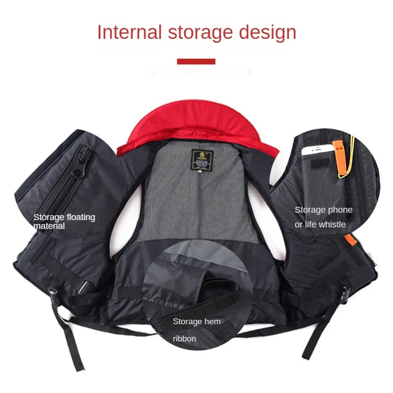 Outdoor Wading Sports Vest Adult Sea Fishing Life Jacket Sea Fishing Wading Multi-pocket Removable Quick-dry Fishing Life Jacket