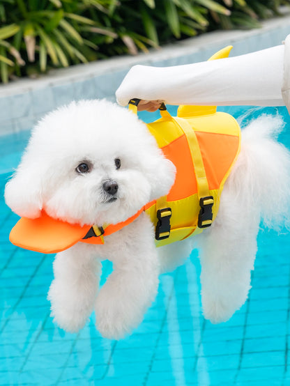 Dog Life Jacket, Cute Shark Dog Life Vest for Swimming Boating with Superior Buoyancy and Rescue Handle, Adjustable Floating