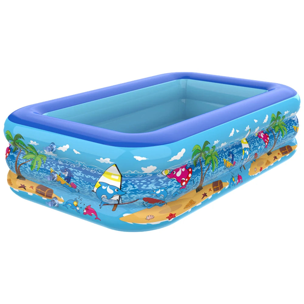 Inflatable Swimming Pool Large Family Pools 120cm Rectangle Framed Children Swimming Pool Summer Outdoor Pool Baby Bathtub Toys