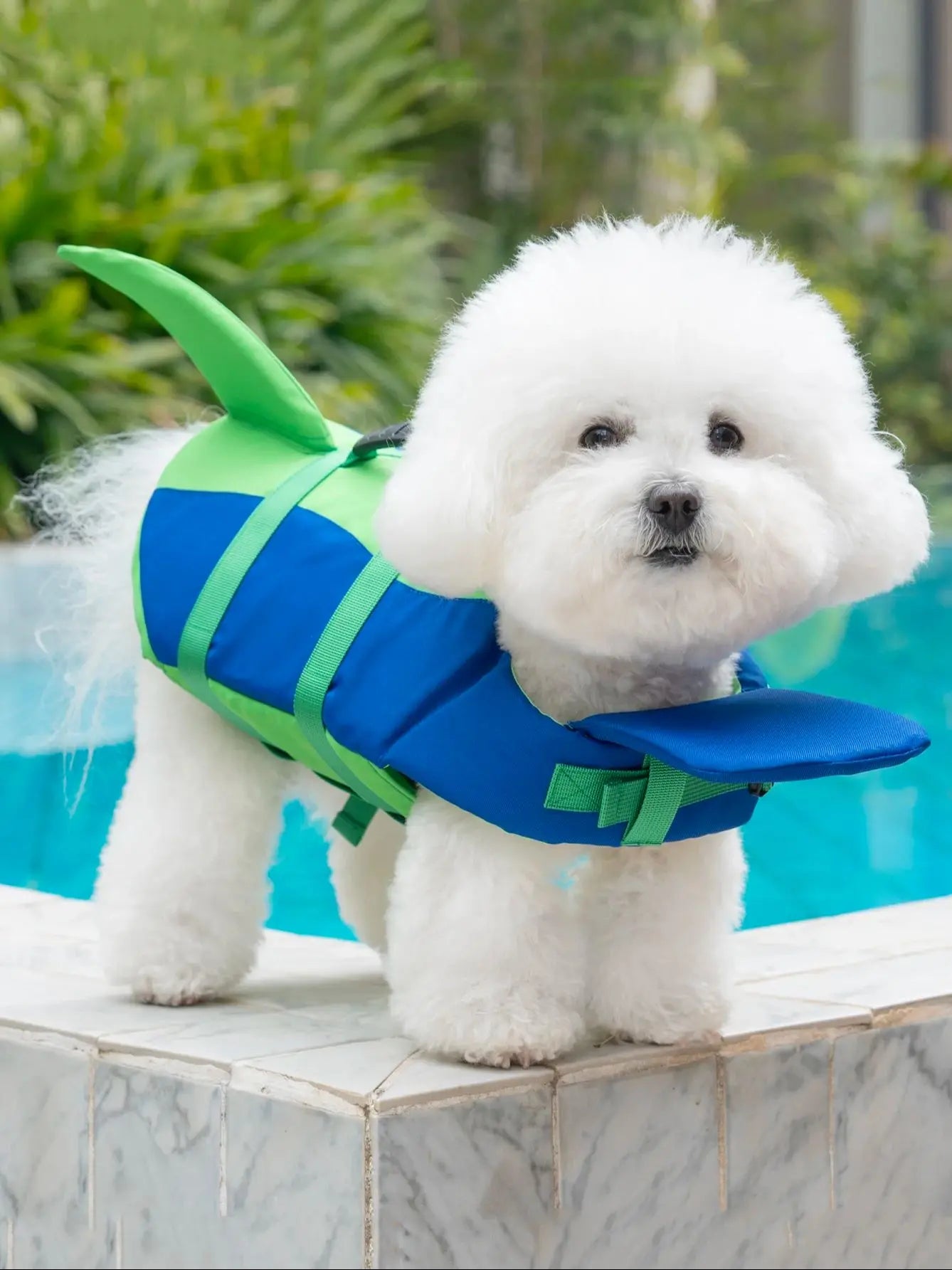 Dog Life Jacket, Cute Shark Dog Life Vest for Swimming Boating with Superior Buoyancy and Rescue Handle, Adjustable Floating