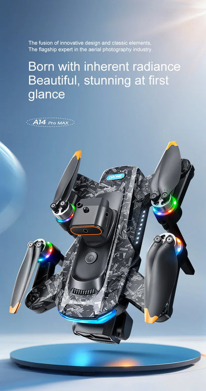 Xiaomi A14 pro Max Drone 8k HD Dual Camera GPS Brushless Optical Flow Obstacle Avoidance 4.5-inch Large Screen Uav Rc 20000m New