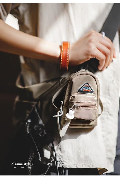 Maden-Women's Mountain Mini Functional Hanging Bag, Outdoor Crossbody Shoulder Bag, Small Waistpack, Key Earphone Card Bag