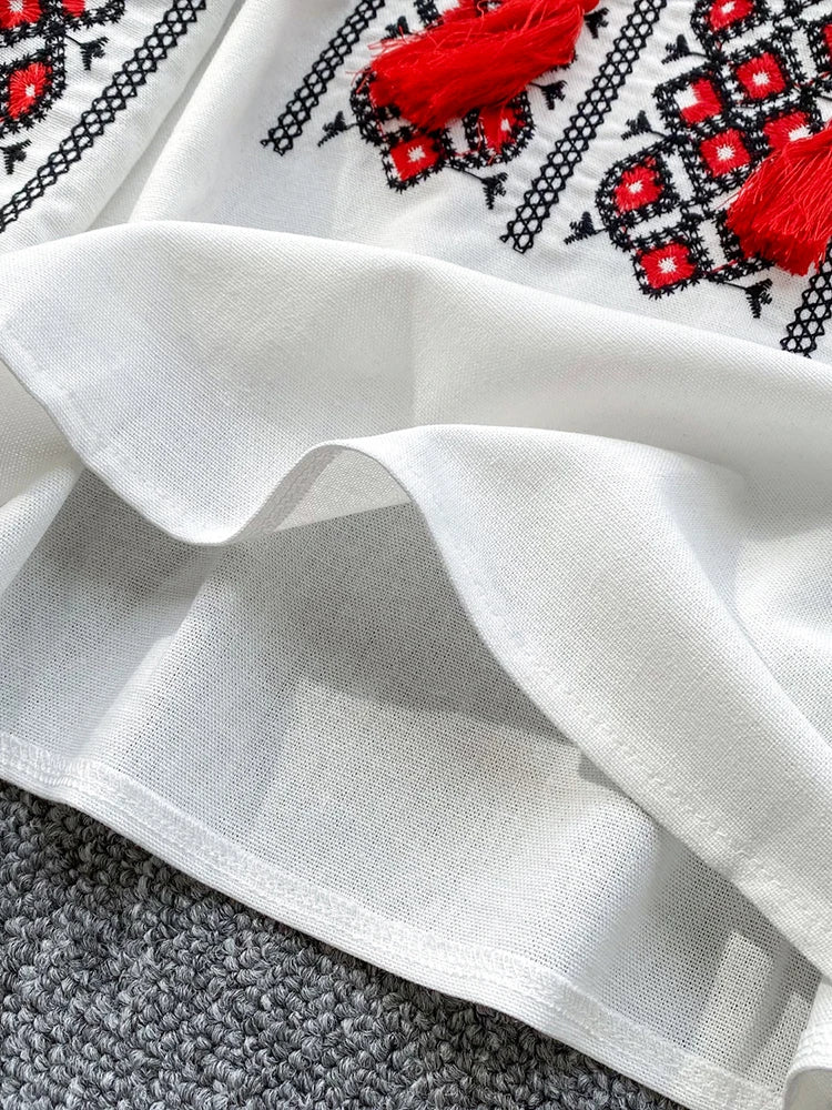 Women Autumn Blouse Bohemian Retro Ethnic Style Embroidered Shirt Loose Lantern Sleeve Top Female Pullovers 3 Colors BL246