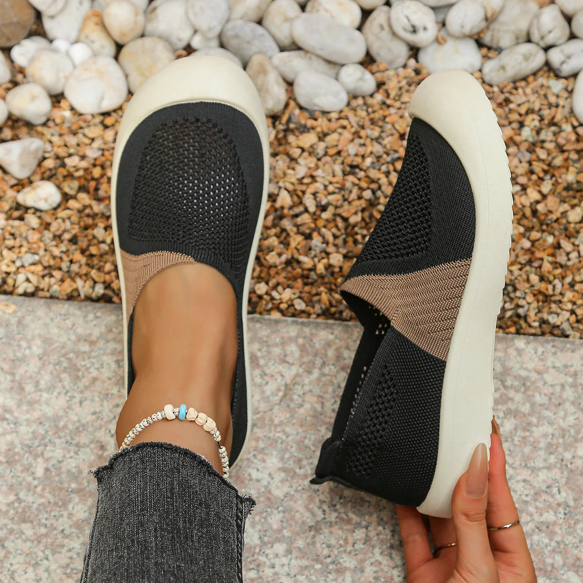 Women's shoes summer 2026  Single Shoes Dual-Tone Breathable Design Petite Fragrance Style Comfortable Footwear shoes woman