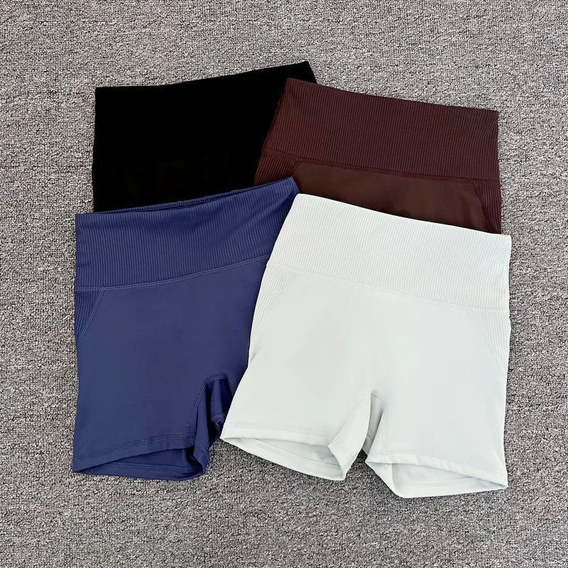 High-Waist Yoga Pants Women's Fitness Running Shorts Breathable Quick-Dry Elastic Spring Summer Training Three minutes of pants