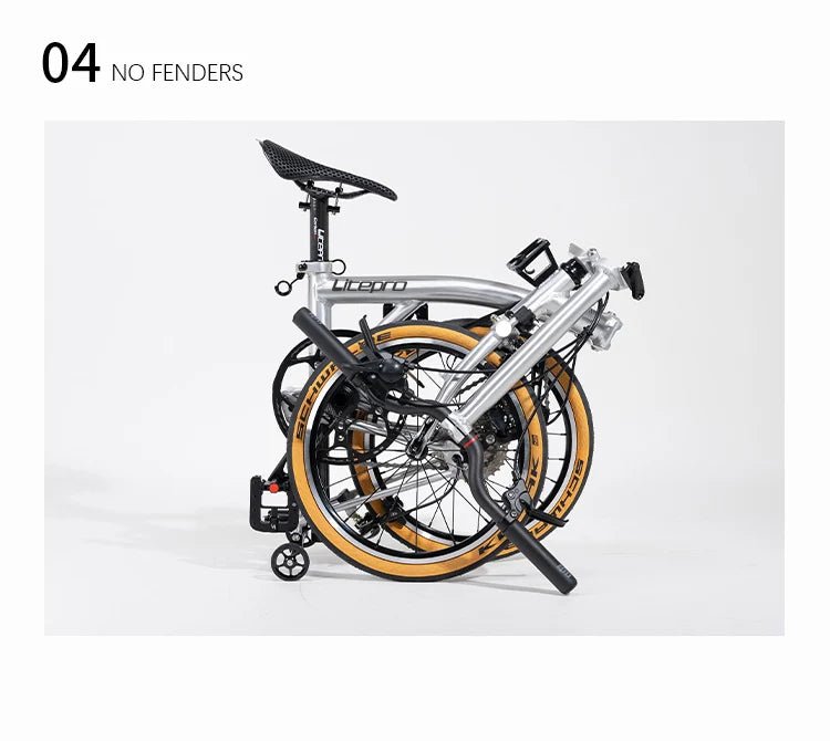 Litepro S9 Aluminum Alloy Frame 16 Inch 9 Speed Tri-fold Bicycle S /Y BAR Light Weight Foldable Bicycle Mini Folding Bike