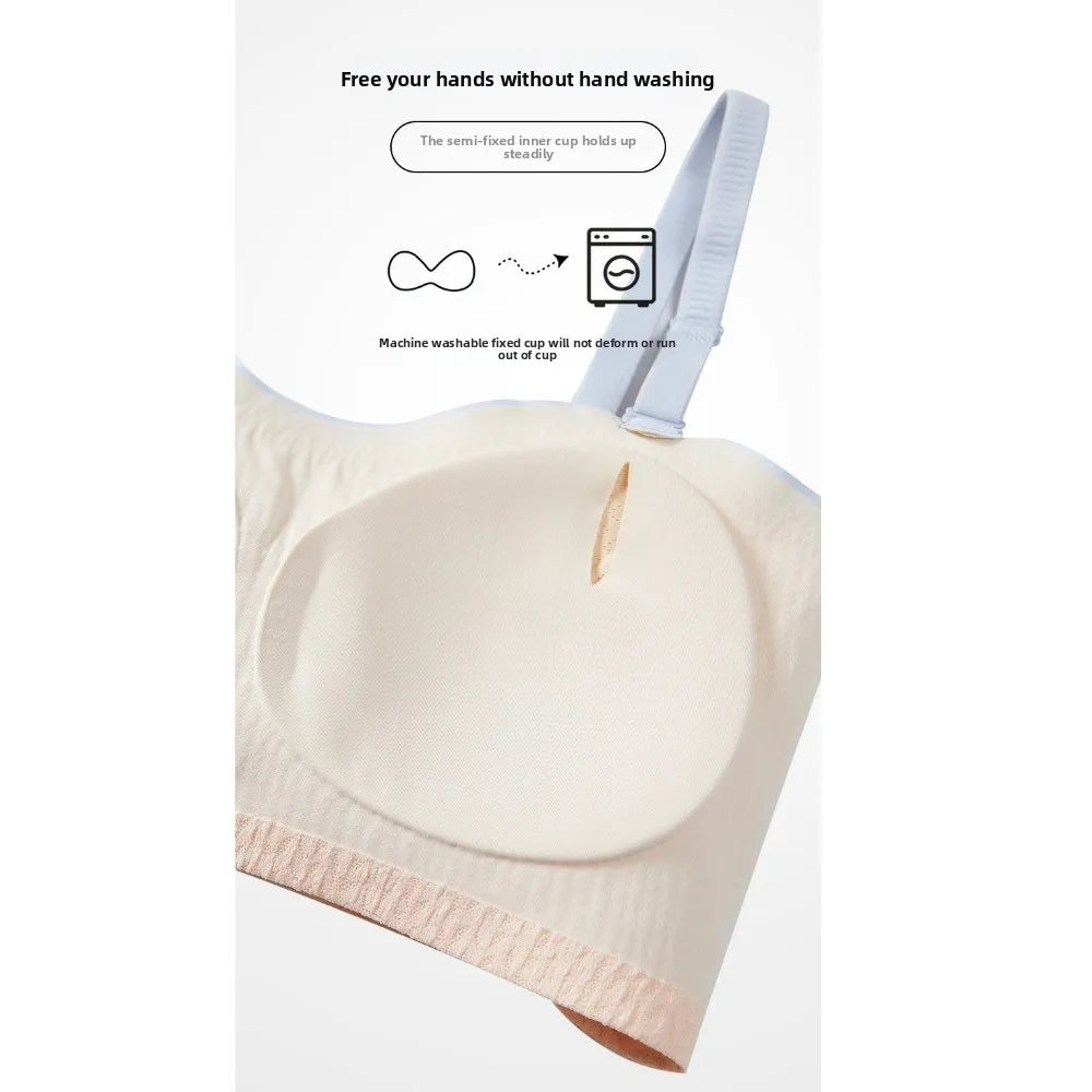 Lingerie Adjustable Wireless Bra Close-fitting Elastic Traceless Brassiere for Women Anti-sagging Gathered Breasts Seamless Bras