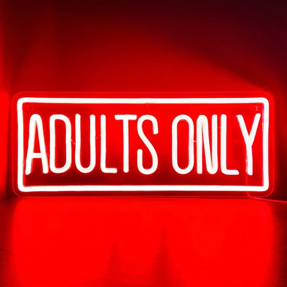 Adults Only Neon Sign Adutls Only Neon Signs for Wall Decor, Adult Only LED Light Sign for Bedroom Game Bar Man Cave Hotel Party