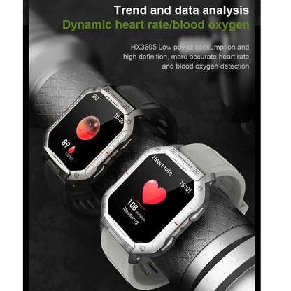 Square Smart Watch Men Outdoor Sports Blue Tooth Call Smartwatch Sports Fitness Heart Rate Health Blood Oxygen