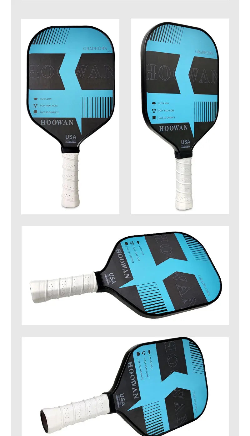 HOOWAN Pickleball Paddle Set of 2 Pickleball Rackets, 4 Outdoor Balls, Carrying Bag, Lightweight and Durable Pickle Ball Paddle