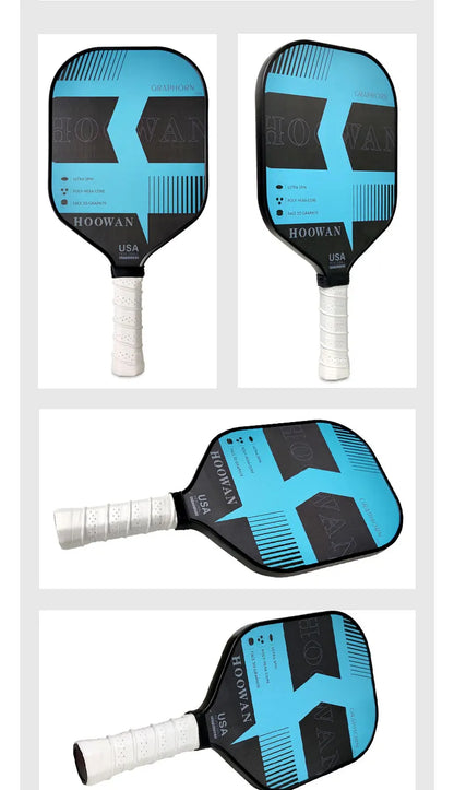 HOOWAN Pickleball Paddle Set of 2 Pickleball Rackets, 4 Outdoor Balls, Carrying Bag, Lightweight and Durable Pickle Ball Paddle