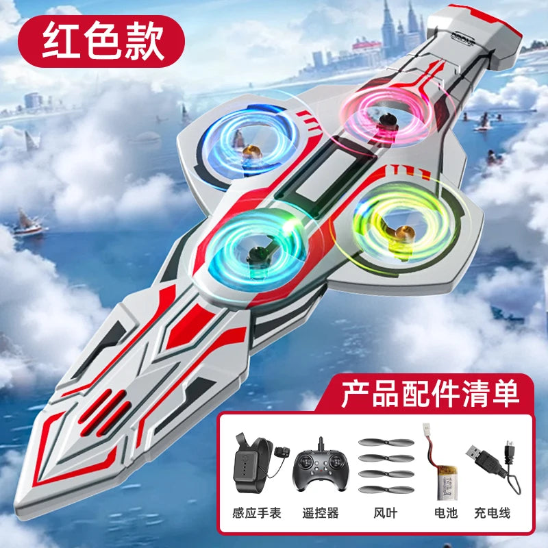 New Remote Flying Sword Interactive Flying Sword Drone With 1 Batteries 6-Axis Gyro Stabilizer Easy To Fly  For Beginners Adults