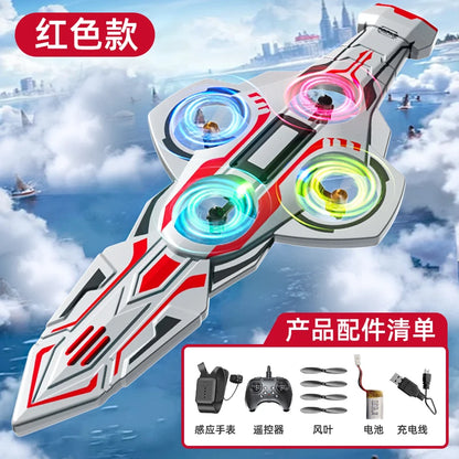 New Remote Flying Sword Interactive Flying Sword Drone With 1 Batteries 6-Axis Gyro Stabilizer Easy To Fly  For Beginners Adults