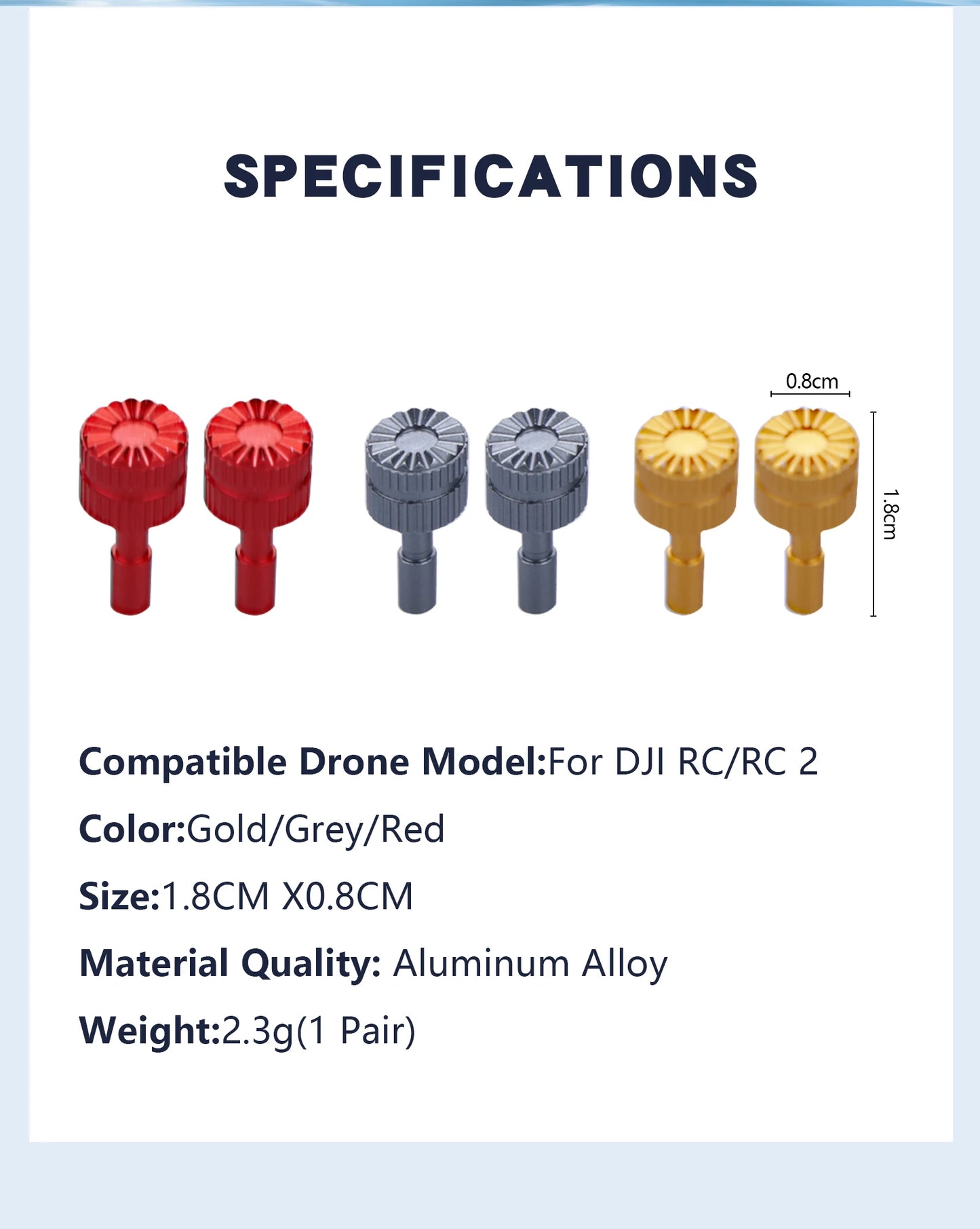 Remote Control Joysticks for DJI Air 3 RC 2/RC Aluminium Alloy For DJI Mini 3 Pro/Mini 3/Mavic 3 Pro/Mini 4 Pro Drone Accessory
