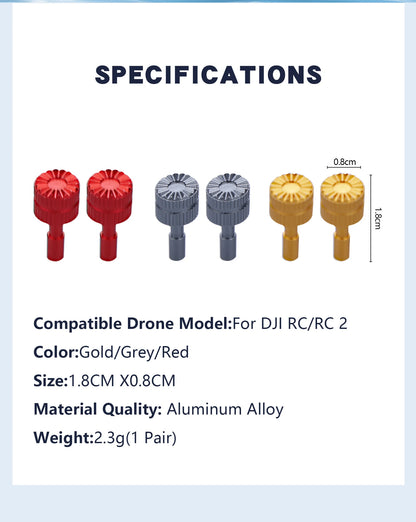 Remote Control Joysticks for DJI Air 3 RC 2/RC Aluminium Alloy For DJI Mini 3 Pro/Mini 3/Mavic 3 Pro/Mini 4 Pro Drone Accessory