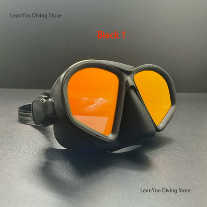 Premium Quality Low Volume Freediving Mask - Teenager Silicone Swimming Mask Mirrored Lens Scuba Dive Glasses