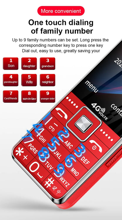 Low Price Elderly Mobile Phone Big Push Button Fast Call Dual Sim Cards Loud Sound Cellphone SOS Two Torch Cheap Large Battery