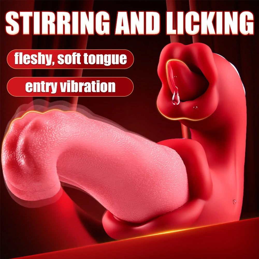 Vibrator Adult Sex Toys for Women 4 in 1 Tongue Thrusting Vibrators Dildo Sucking Clit Stimulator for Female Couples Adult Games