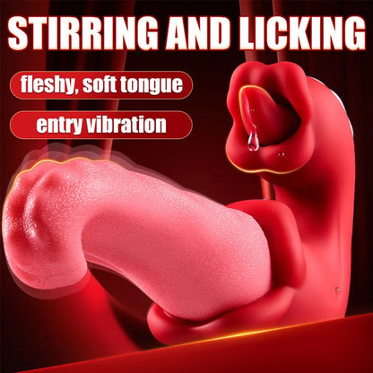 Vibrator Adult Sex Toys for Women 4 in 1 Tongue Thrusting Vibrators Dildo Sucking Clit Stimulator for Female Couples Adult Games
