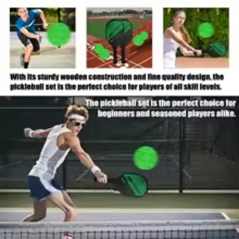 Ultimate Beginner Pickleball & Beach Tennis Paddles Set with 4 Balls – Outdoor Sports Fitness Combo for All Skill Levels