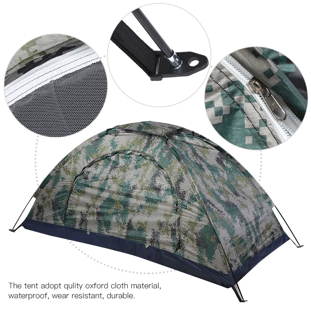Camping Tent Fishing Tent Leisure Tent Outdoor Single Person Leisure Windproof Tent for Camping Fishing Climbing Camouflage