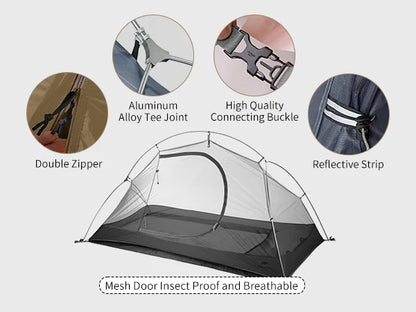 Naturehike 2025 Camping Tent Waterproof Ultralight Portable One Person Nylon Cycling Tent Hiking Backpacking Shelter Tents