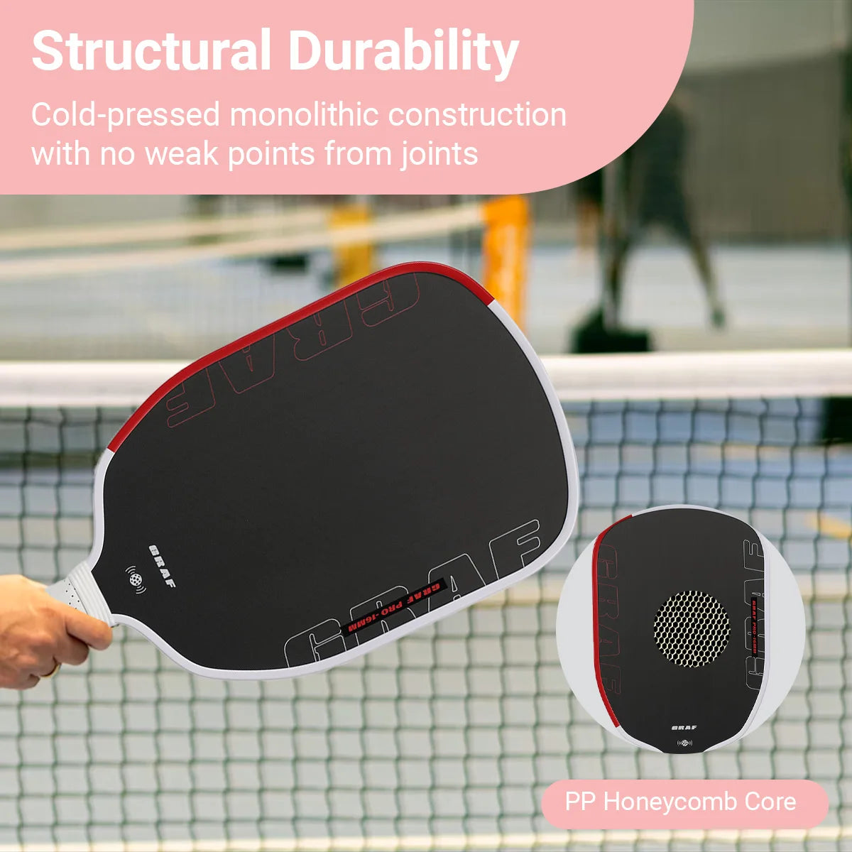 HVLKUB Agassi T700 Carbon Fiber Pickleball Paddle, 16mm PP honeycomb core, cold-pressed construction, extra-large sweet spot