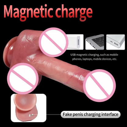 Double-ended dildo. Electric penis. Remote-controlled. Female sex toy. Insertable penis. Anal sex toy. Adult sex toy.