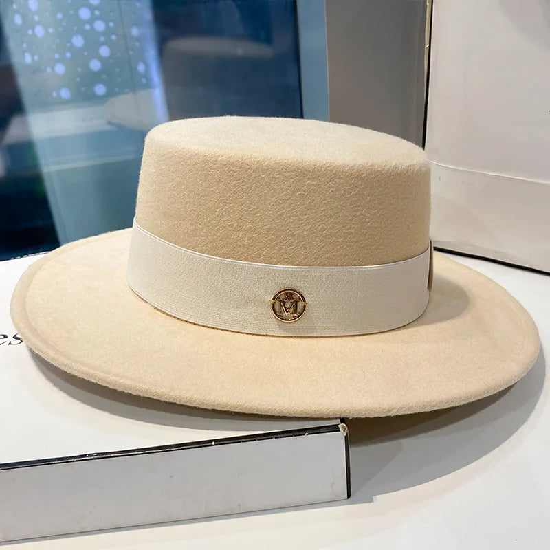 Fedora Hats for Women Fashion Elegant Bowler Dress Caps Panama Church Wedding Ribbon Band Hat Men Felt Jazz Hat