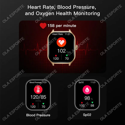 Sports Smart Watch Fitness Clock Health Monitor Waterproof Smartwatch Wireless Bluetooth Call Watches Men Women Smartwatch 2025