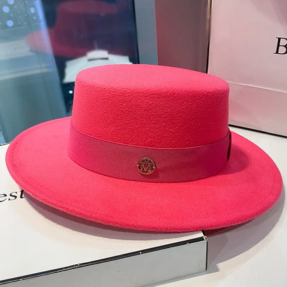 Fedora Hats for Women Fashion Elegant Bowler Dress Caps Panama Church Wedding Ribbon Band Hat Men Felt Jazz Hat