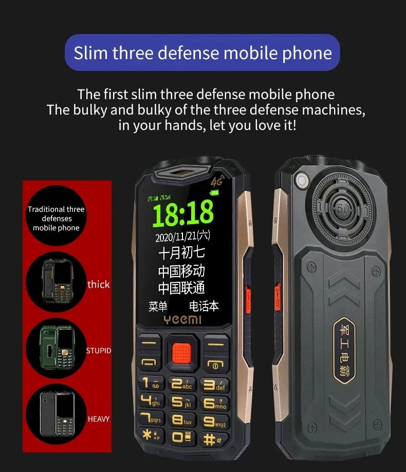 New Yeemi K1+ Mobile Phone 2.4inches GSM 2G Big Button Mp3/Mp4 Loud Voice Dual SIM Cards 4G Original Cellphone for Elderly