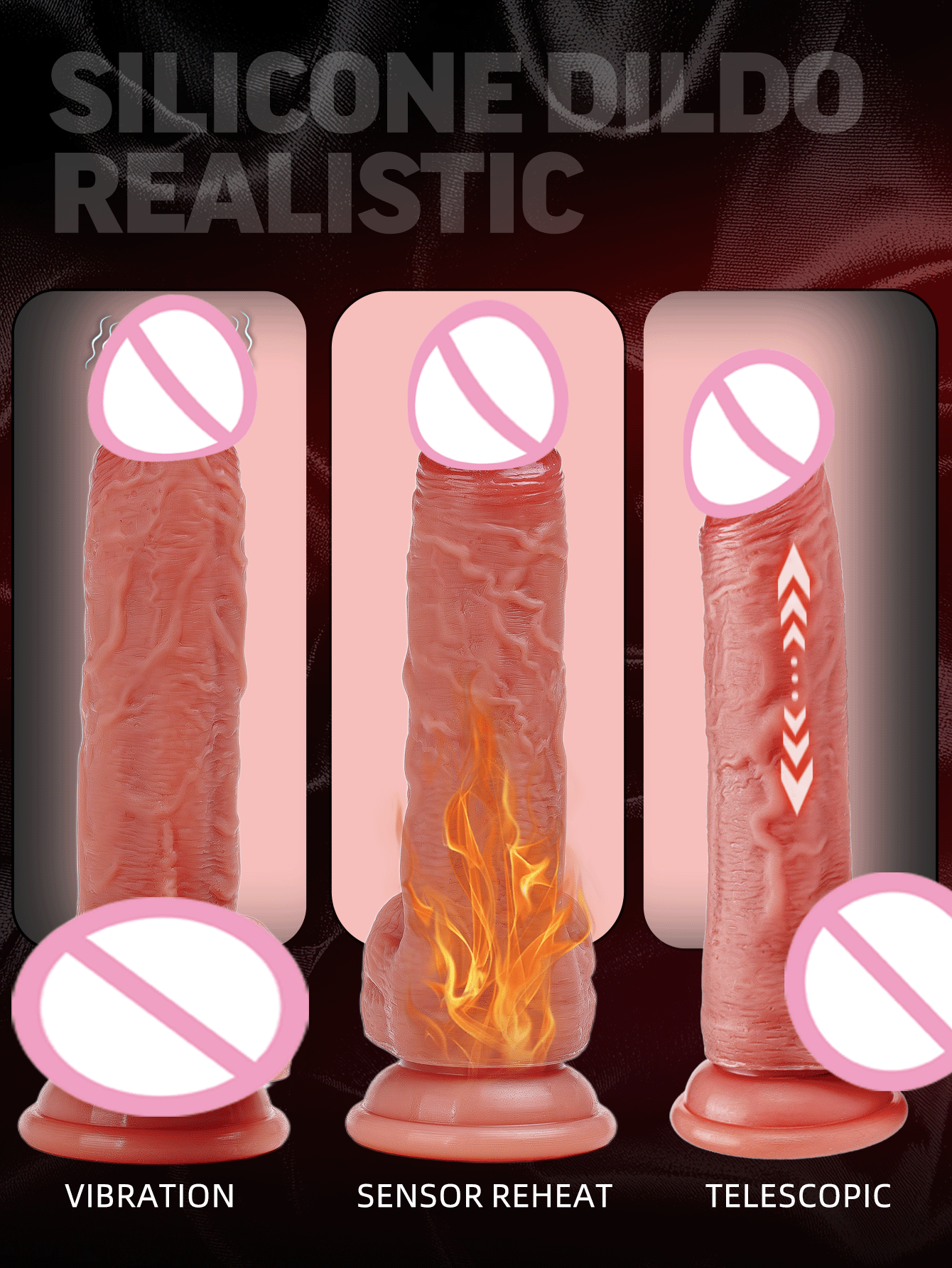 Dildo Vibrator with Remote – 10 Vibration Modes, Telescopic & Rotating Features, Realistic Shaft