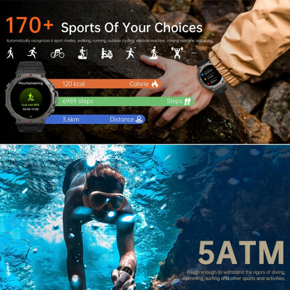 Original T-Rex 3 Military Smart Watch Bulit-in GPS Compass Altimeter Barometric 5ATM Waterproof AMOLED Bluetooth Call Smartwatch